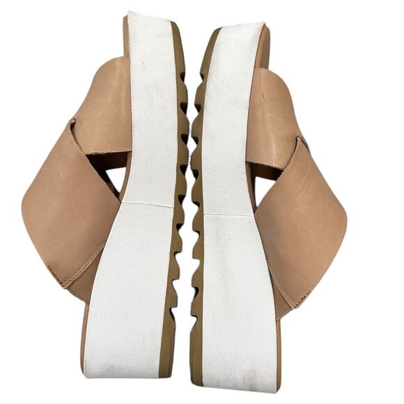 Sorel Cameron Flatform Mule In Honest Beige Sea Salt - Picture 10 of 10